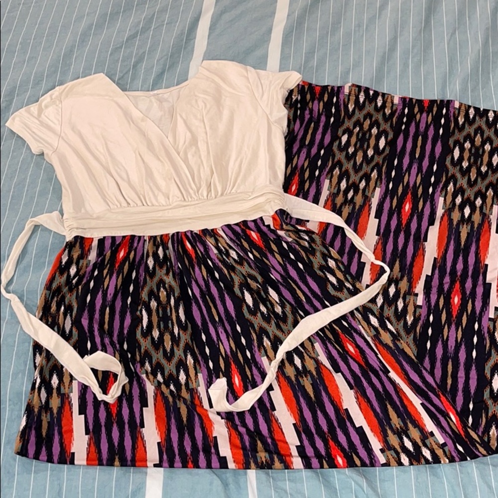 Cap sleeve maxi dress with tie waist